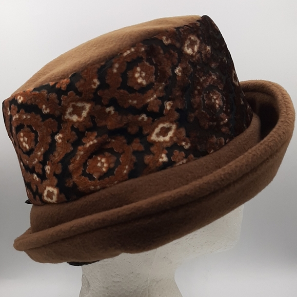 Vintage Hat Shop Beau Chapeau Mad Cap Women's Brown Fabric Hat Hand Crafted - Picture 5 of 10